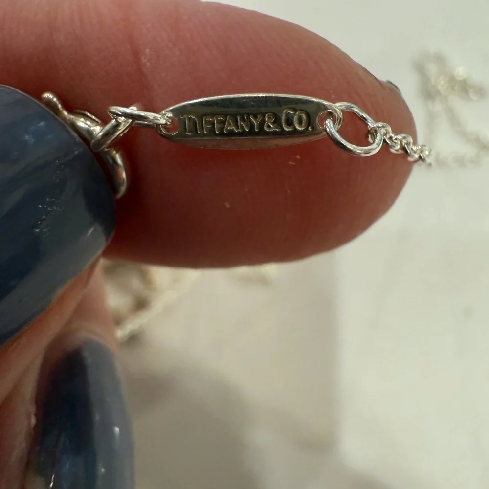 Tiffany Necklace Open Heart Elsa Peretti Sterling Silver .925 15mm heart 16in